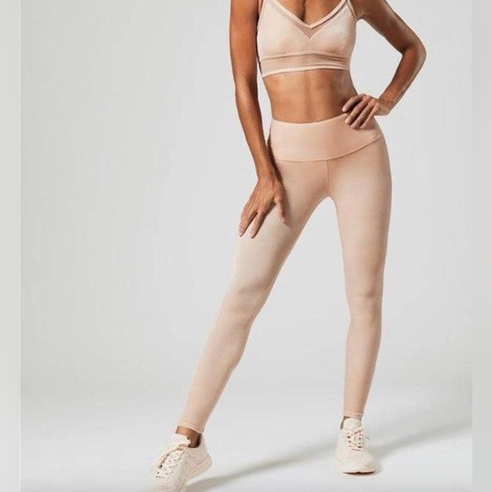 Alo Posh Velvet Baby Pink Y2K coquette leggings